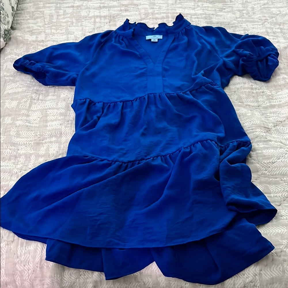 Vibrant Blue Ruffled Dress